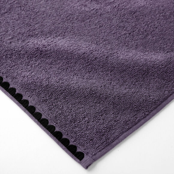 Serviettes de bain finition broderie fantaisie - 420g/m2 (aubergine) Serviettes de bain finition broderie fantaisie - 420g/m2 (aubergine)